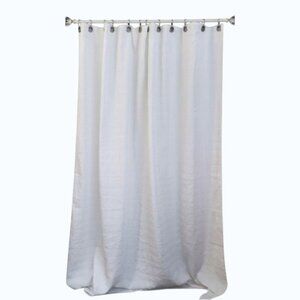 Luxury Hotel White Shower Curtain With Snap in Liner